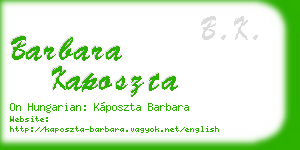 barbara kaposzta business card