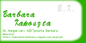 barbara kaposzta business card